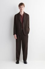 Linen Tapered Pants Brown