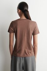 Round-Neck T-Shirt Brown - Image 3