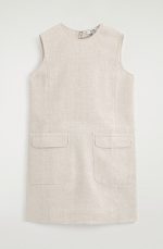 Linen Straight Dress Beige - Image 4