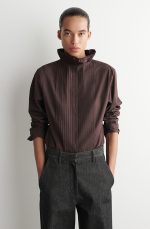 Mock-Neck Shirt Brown