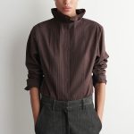Mock-Neck Shirt Brown