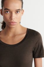 Silk Slim T-Shirt Brown - Image 3