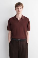 Linen Collared Polo Brown