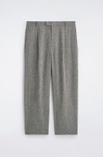 Linen Wide-Leg Trousers Gray - Image 4