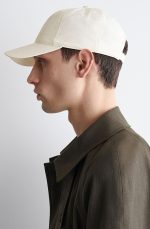 Cotton Blend Twill Baseball Cap White - Image 3