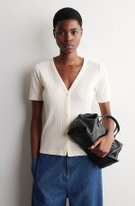 Knitted Short-Sleeve Cardigan