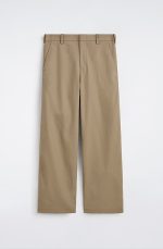 Cotton Wide-Leg Pants Beige - Image 4
