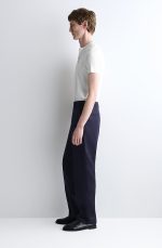 Linen Tapered Pants Navy - Image 2