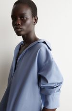 Cotton Collared Shirt Blue - Image 3