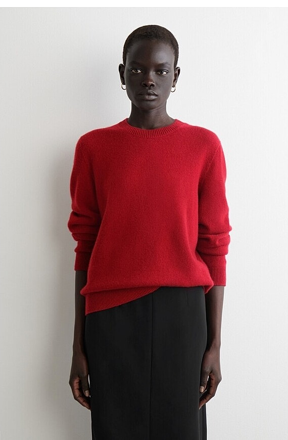 O1CN01VD2g6q1u7vvlvnVF0_!!4611686018427380567-0-item_pic Cashmere Round-Neck Sweater Red - Image 1