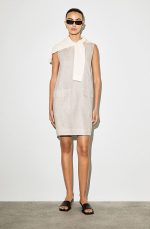 Linen Straight Dress Beige