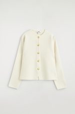 Cotton Slim Cardigan White - Image 4