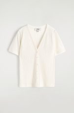 Knitted Short-Sleeve Cardigan - Image 4