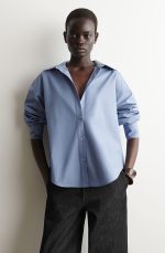 Cotton Collared Shirt Blue