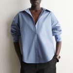 Cotton Collared Shirt Blue