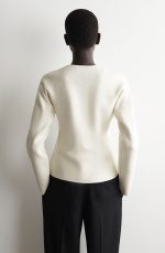 Cotton Slim Cardigan White - Image 3