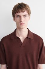 Linen Collared Polo Brown - Image 3