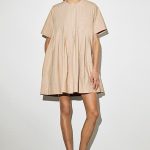 Round-Neck Dress Beige