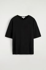 Silk Round-Neck T-Shirt Black - Image 4