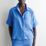 Linen Collared Shirt Blue