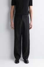 Linen Straight Trousers Black - Image 2