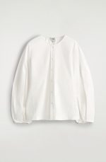 Cotton Round-Neck Top White - Image 4