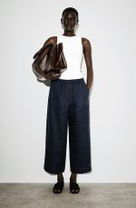 Linen Wide-Leg Pants Navy