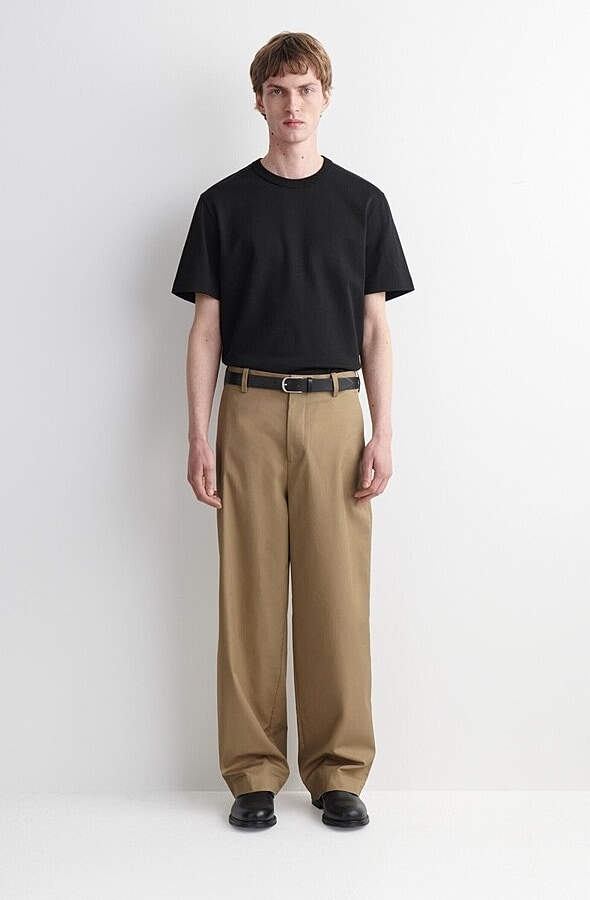 O1CN01gPmtUO1u7vxYSibbf_!!4611686018427380567-0-item_pic Cotton Wide-Leg Pants Beige - Image 1