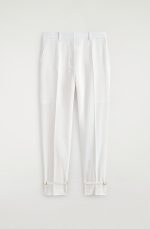 Linen Straight Trousers White - Image 4