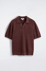 Linen Collared Polo Brown - Image 4