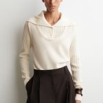 Slim Layered Wool Knitwear Ivory White