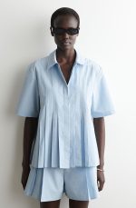 Pleated Shirt Blue
