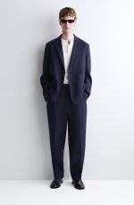 Linen Tapered Pants Navy