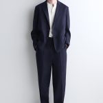 Linen Tapered Pants Navy