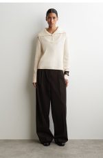 Slim Layered Wool Knitwear Ivory White - Image 2