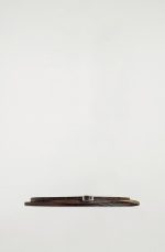 Double Loop Cow Leather Belt Dark Brown