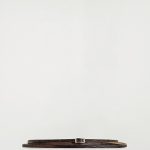 Double Loop Cow Leather Belt Dark Brown