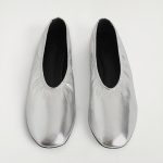 Leather Ballet Flats In Silver