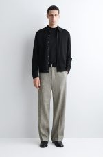 Linen Straight Trousers Gray