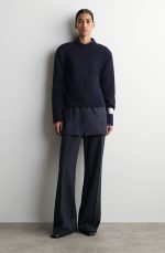 Straight Trousers Navy