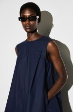 Pleated Dress Navy - Image 3