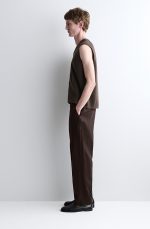 Knitted V-Neck Vest Brown - Image 2