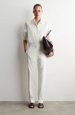 Linen Straight Trousers White