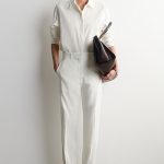 Linen Straight Trousers White