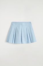 Cotton Pleated Shorts Blue - Image 4