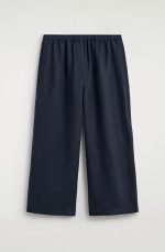 Linen Wide-Leg Pants Navy - Image 4