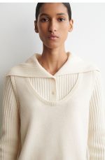 Slim Layered Wool Knitwear Ivory White - Image 3