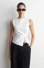 Knitted Slim Top White