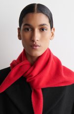 Unisex Cashmere Triangle Scarf Red - Image 3