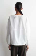 Cotton Round-Neck Top White - Image 3